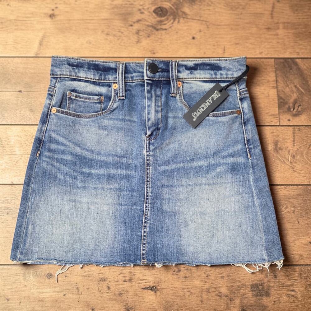 Blank NYC Light Blue Denim Mini Skirt